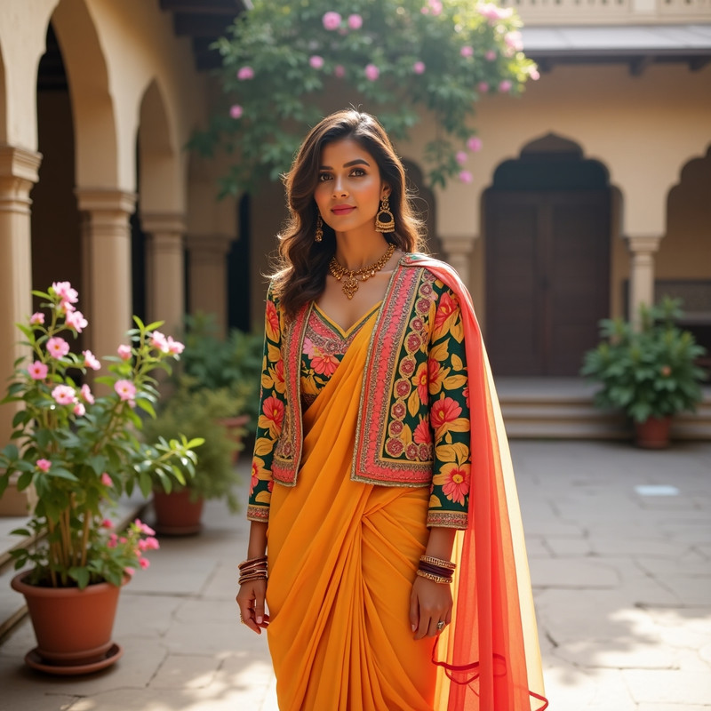 Saree with Shrug: A Trendy Twist on Tradition