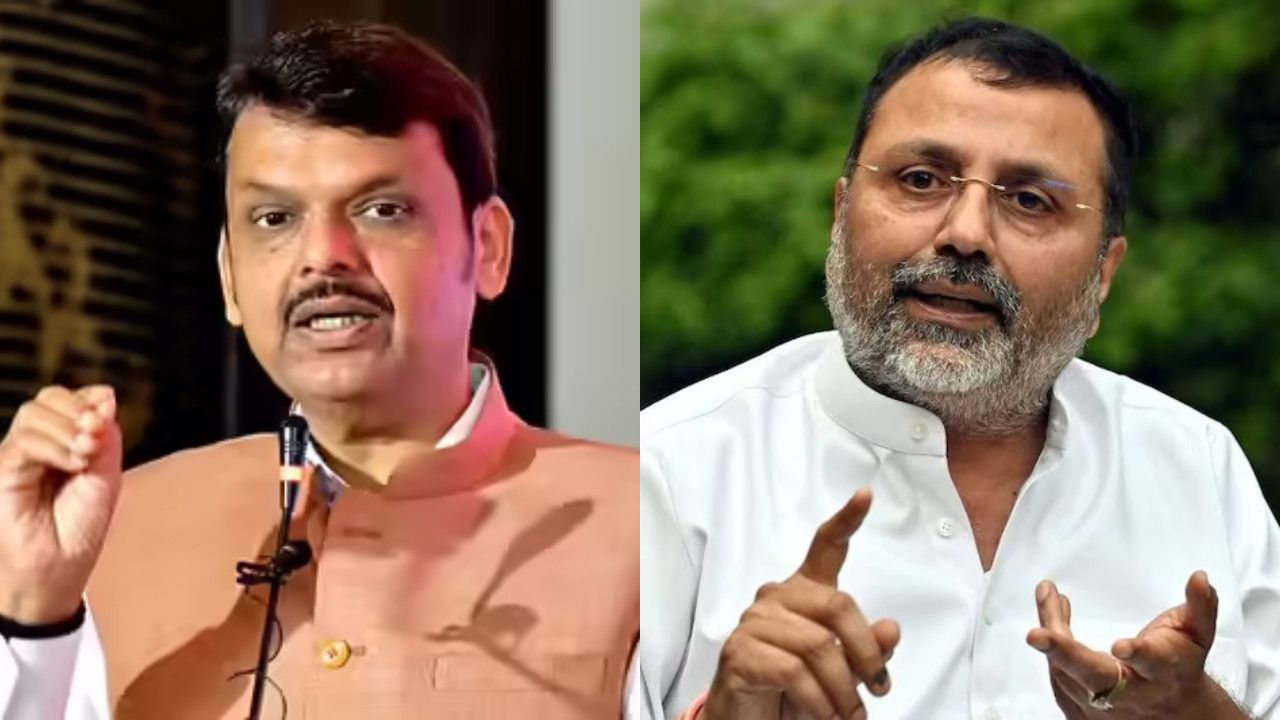  Well Thrash You Repeatedly Fadnavis Rebukes BJP MP Nishikant Dubey Over Explosive Comment 