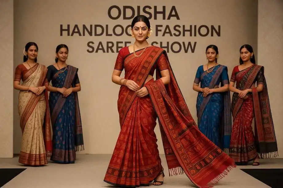 Odisha Handloom Fashion Sarees Show in Sambalpuri