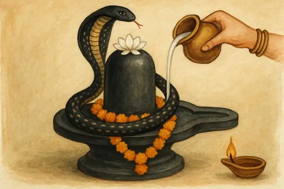 Nag Panchami Drawing Easy with Colour Step by Step Pencil