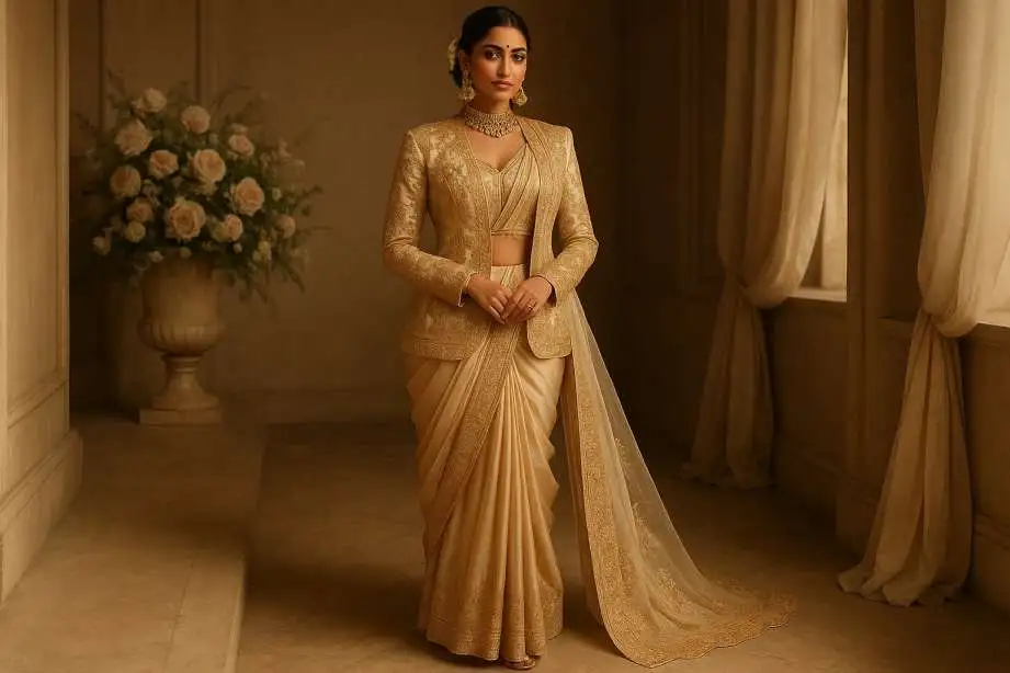 The Rise of the Ready to Wear Saree with Jacket Trend 2025