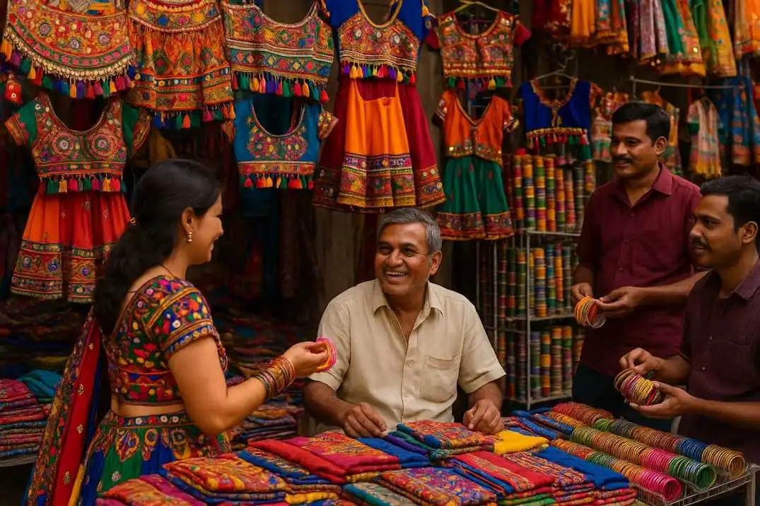 Traders Thrive in Gujarat Festival Navratri Season