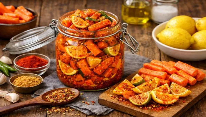 Easy Homemade Pickle with Carrot and Lemon | Punjabi Style